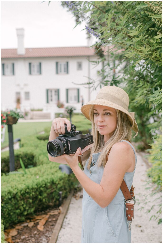 tara hodges photographer holding contax camera